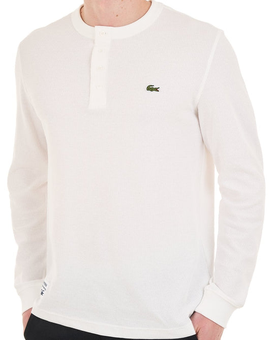 Lacoste Lacoste Waffelstrick-Henley-T-Shirt Mehl