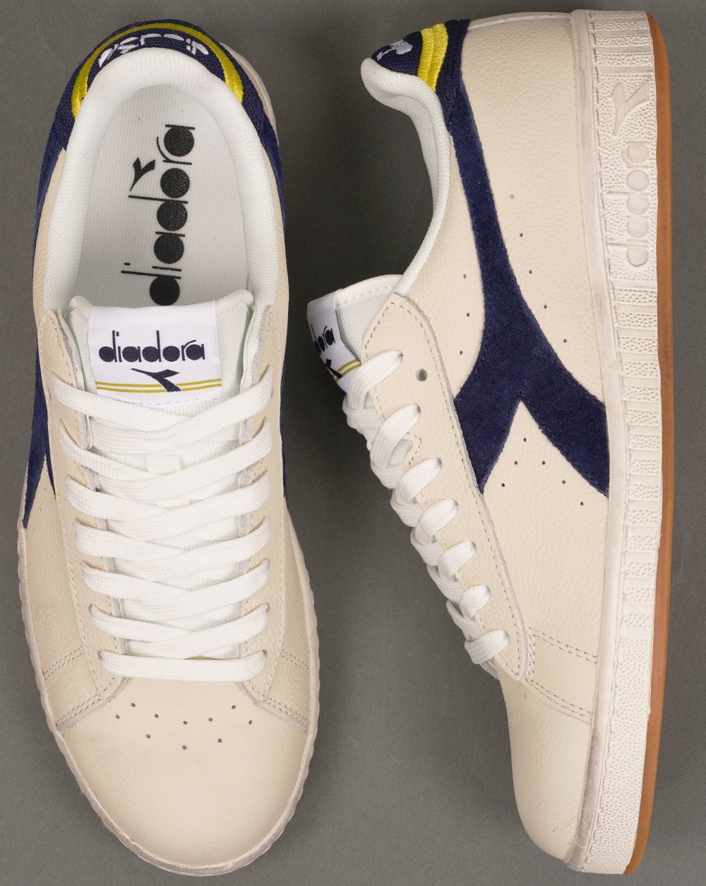 Diadora Game Low Waxed Jersey Sneaker Off White / Navy