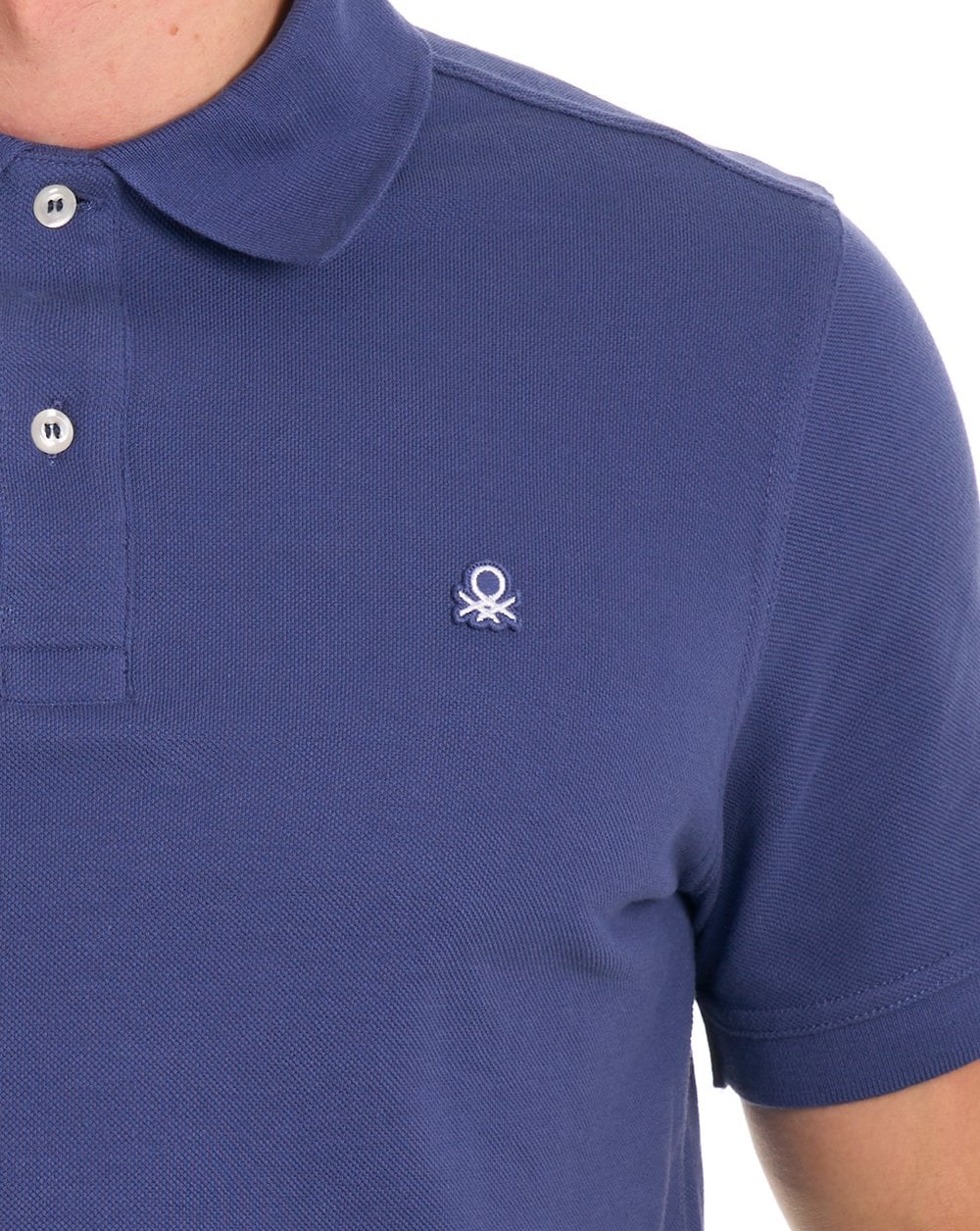 Benetton Poloshirt, gewaschenes Marineblau