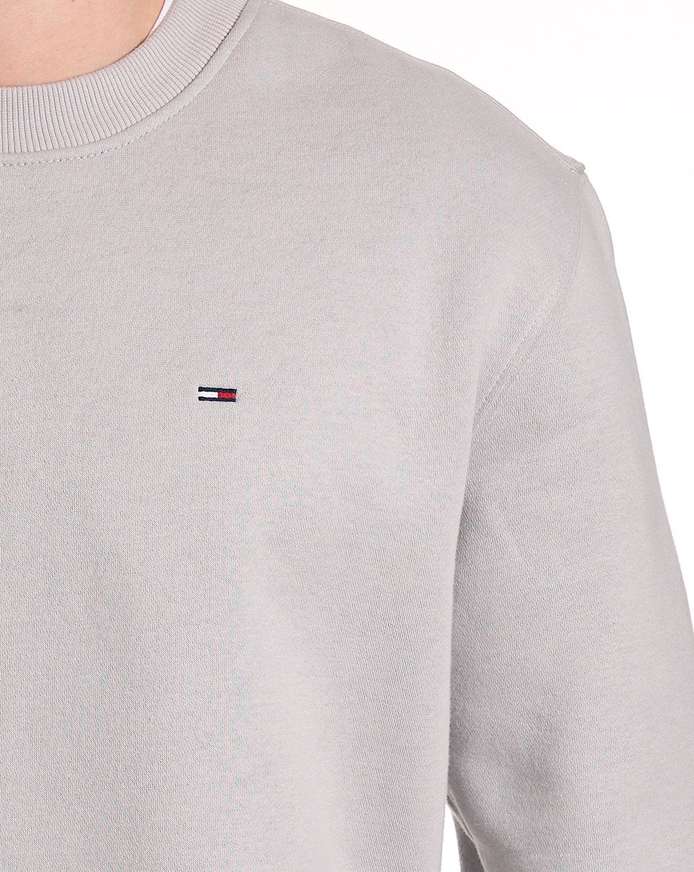 Tommy Jeans Flag Crew Sweatshirt Hellgrau