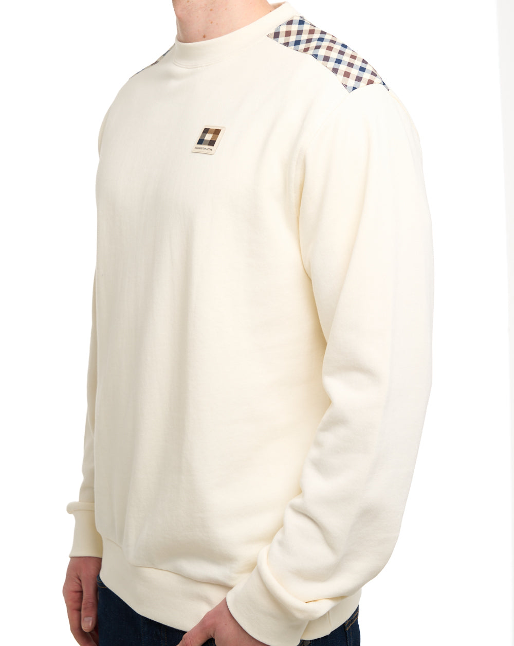 Aquascutum Lamina Crew Sweatshirt Old White