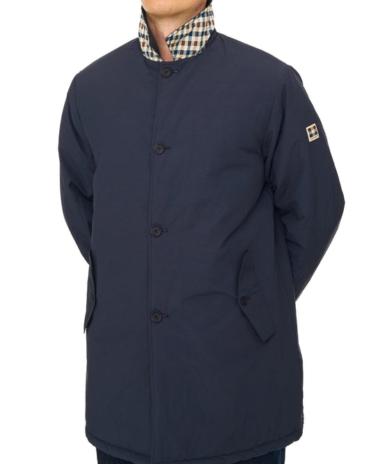 Aquascutum Aquascutum Reversible Padded Trench Navy/Club Check