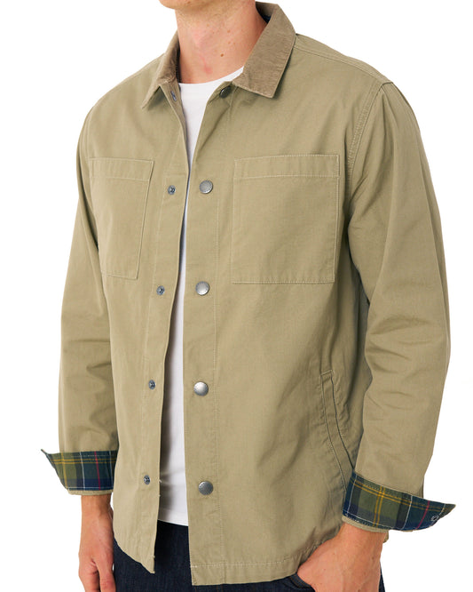 Barbour Barbour Cord Collar Twill Overshirt Washed Stone