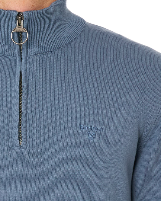 Barbour Barbour Cotton Half Zip Knit Tarn Blue