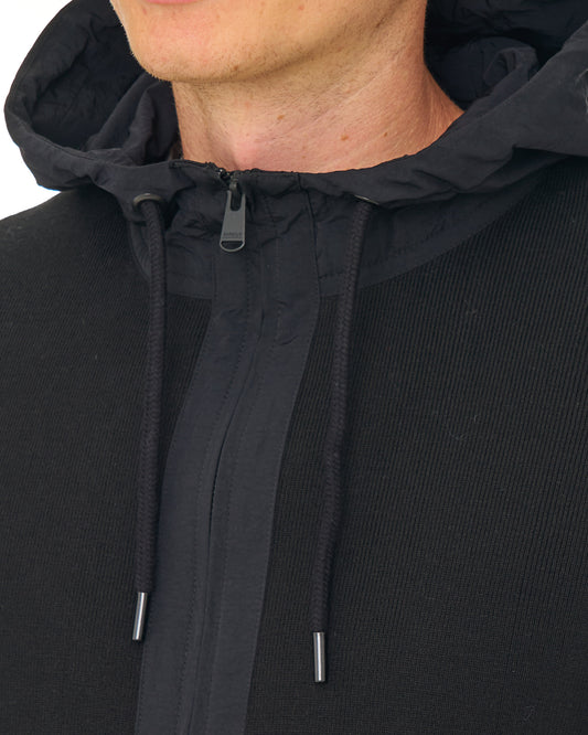 Barbour International Barbour International Inline Knit Hoodie Black