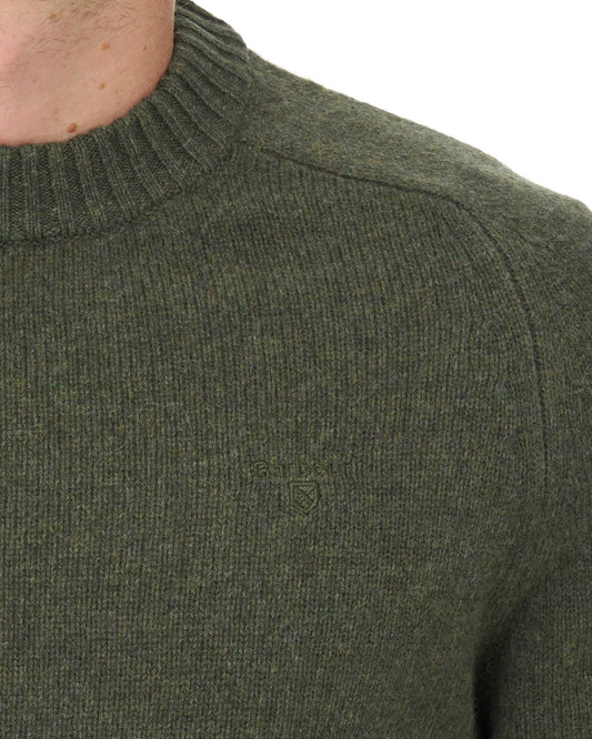 Barbour Barbour Newton Crew Knit Jumper Mid Olive