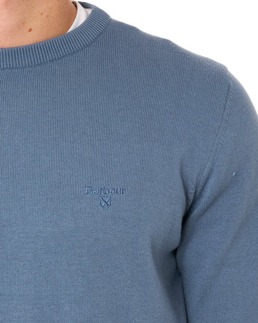 Barbour Barbour Pima Cotton Crew Neck Jumper Tarn Blue