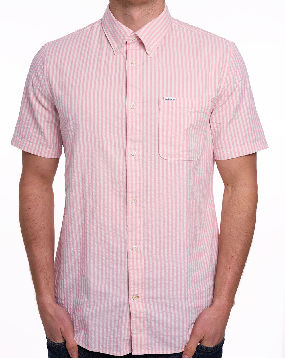 Barbour Cresswell Seersucker SS Shirt Mineral Pink