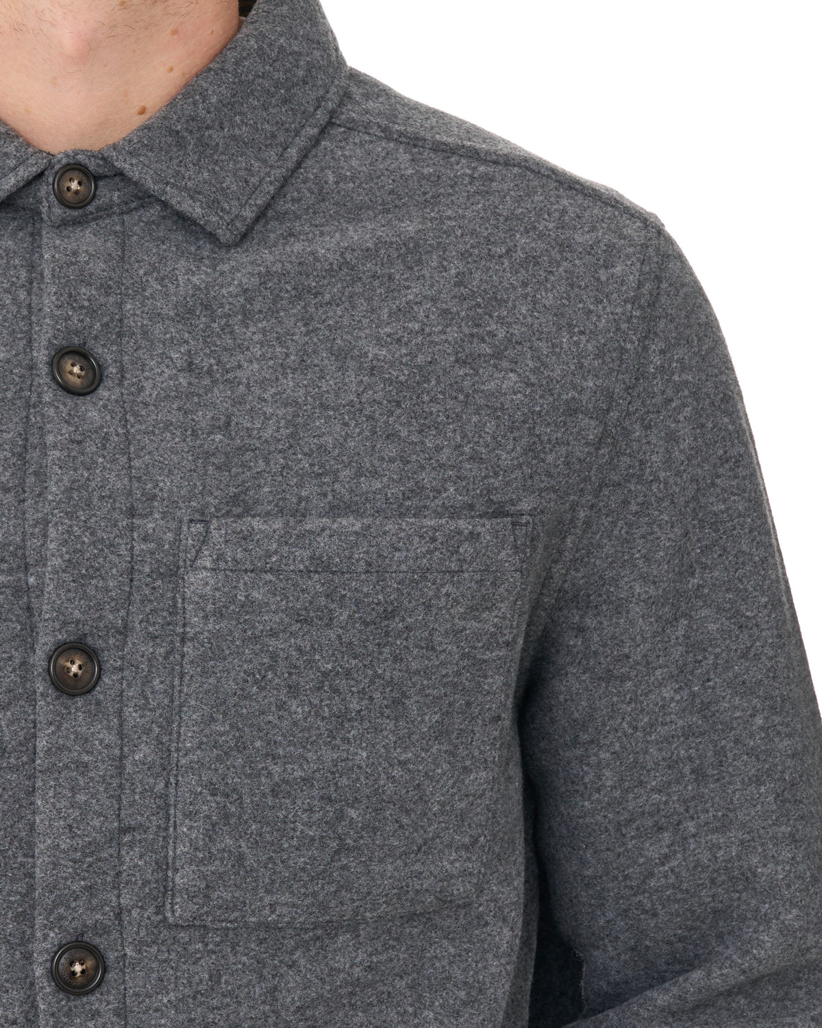 Barbour Marltown Wool Blend Overshirt Dark Grey Marl