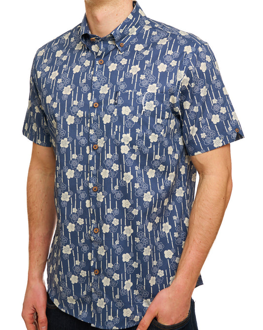 Ben Sherman Ben Sherman Floral Bamboo Print SS Shirt Indigo