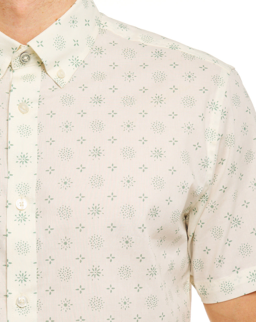Ben Sherman Scattered Geo Print SS Shirt Sage