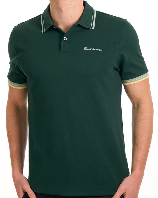 Ben Sherman Ben Sherman Signature Piqué Polo Waldgrün