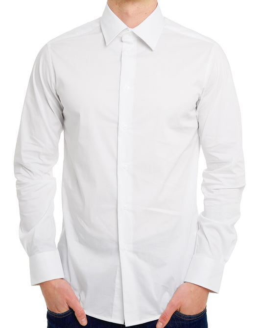 Benetton Benetton Popeline Slim Fit Hemd Weiß