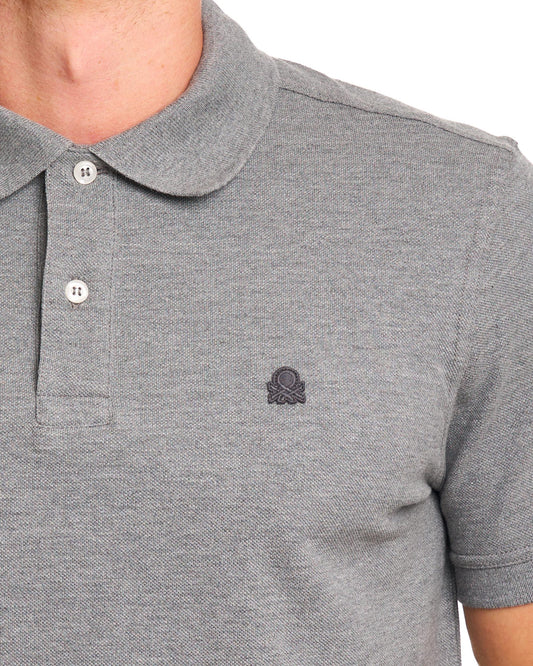 Benetton Benetton Polo Shirt Tonal Grey Marl