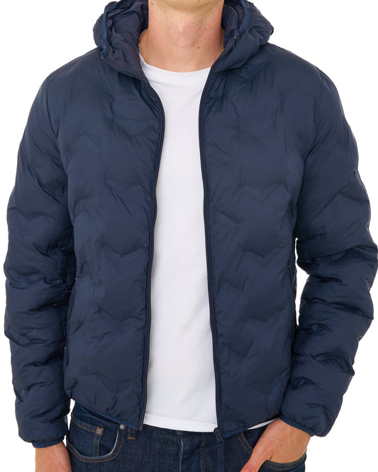 Benetton Benetton Quilted Hooded Jacket Navy