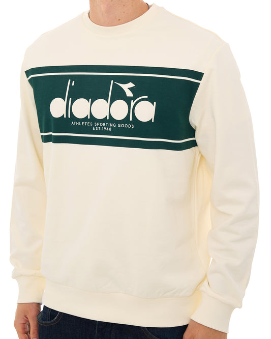 Diadora Diadora Logo Crew Sweatshirt Whisper White
