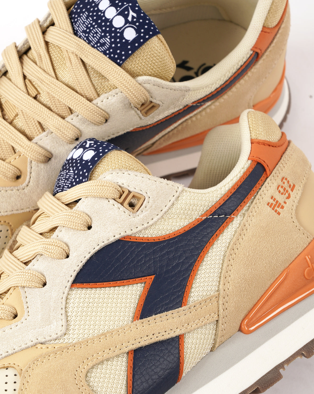Diadora N92 Advance Trainers Stone Navy Orange