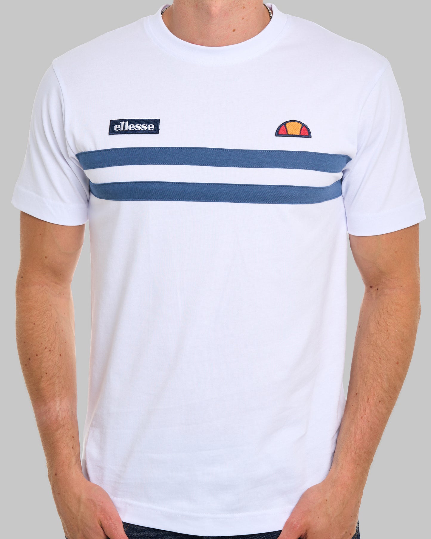Ellesse Duo Stripe T-Shirt Weiß/Blau
