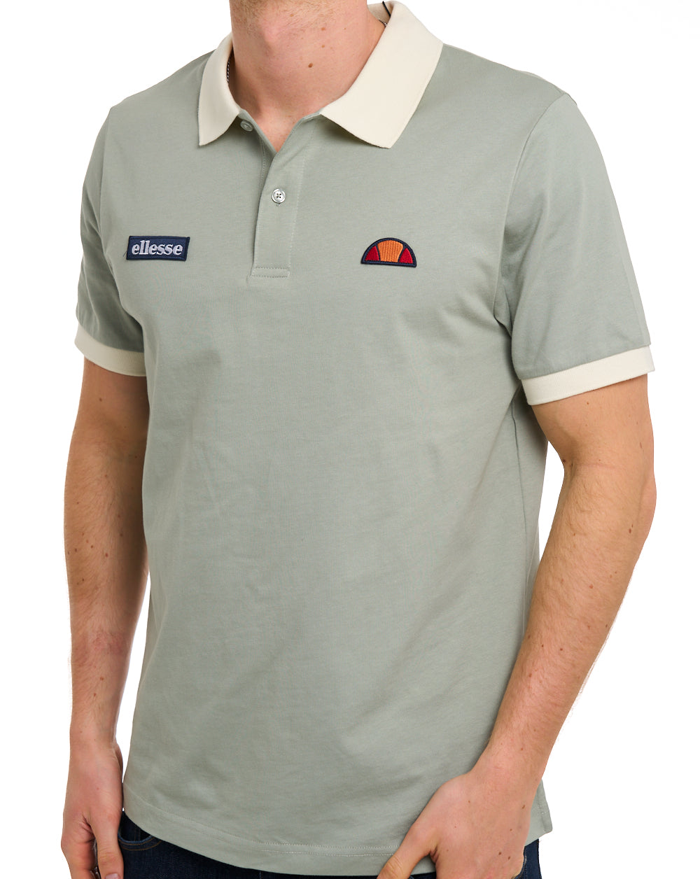Ellesse Lessepsia Polo Shirt Sage/Off White