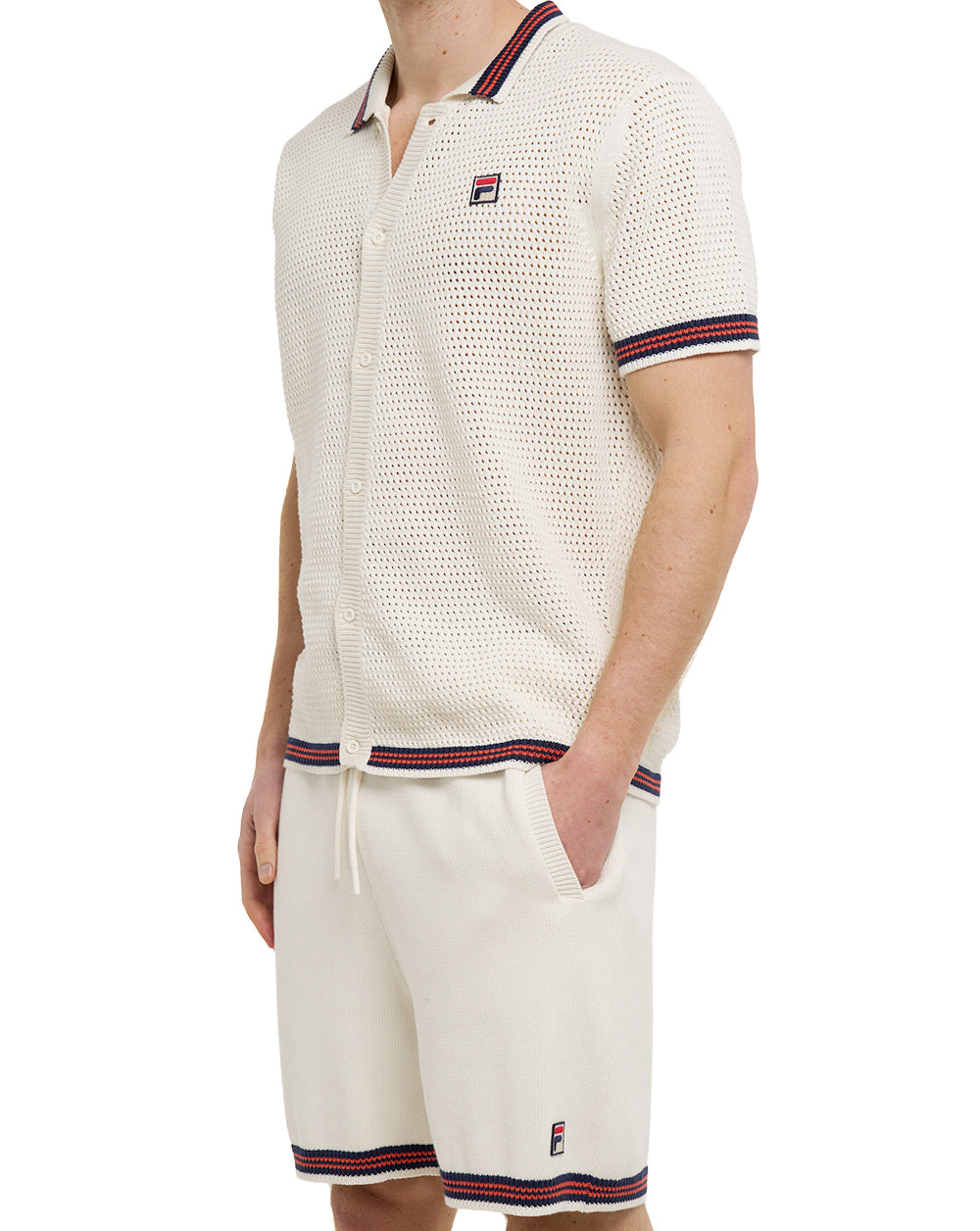 Fila Vintage Clemente Crochet Shorts Gardenia