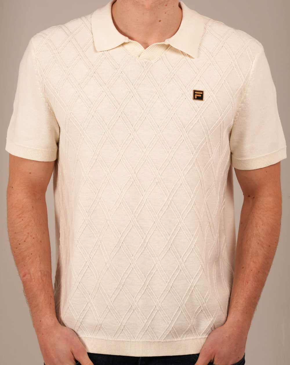 Fila Gold Denny Knit Polo Off White
