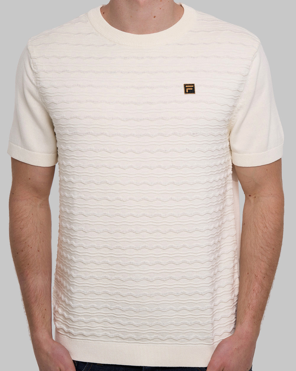 Fila Gold Don Strick-T-Shirt Off White