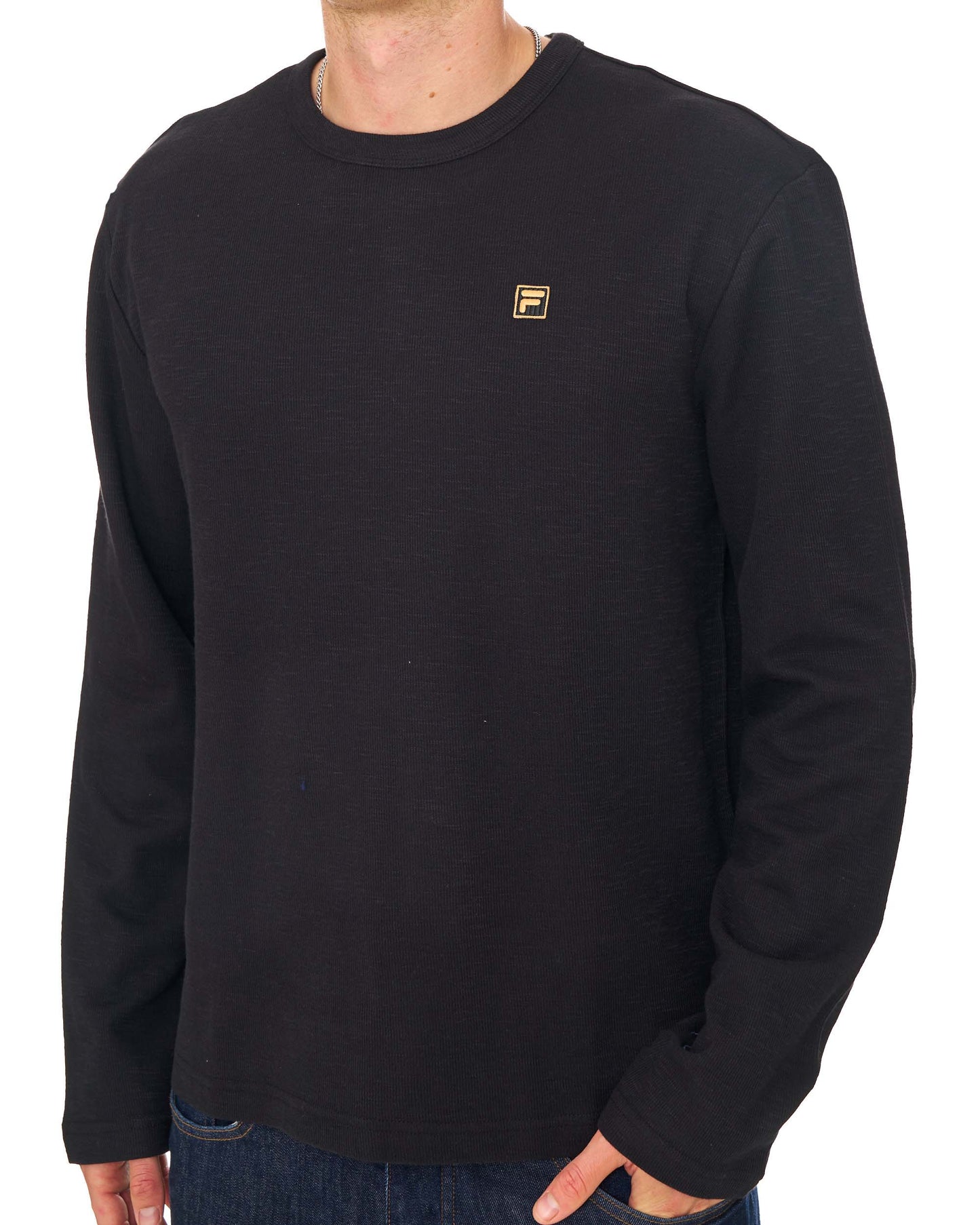 Fila Gold Elio LS Slub T-Shirt Black