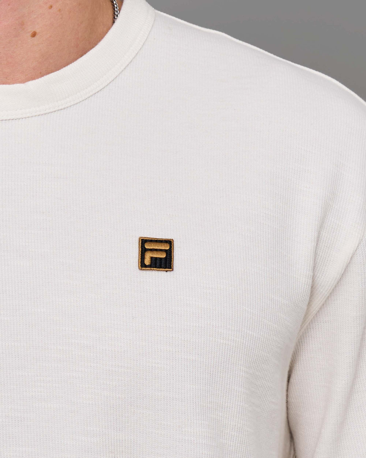 Fila Gold Elio LS Slub T-Shirt White Down