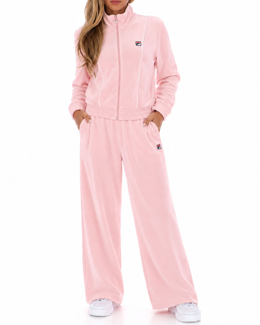 Fila Women Fila Vintage Angel Velour Wide Leg Pants Soft Pink