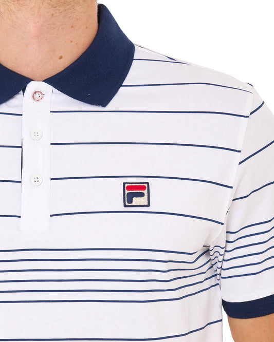 Fila Vintage Fila Vintage Logan Stripe Polo White/Navy