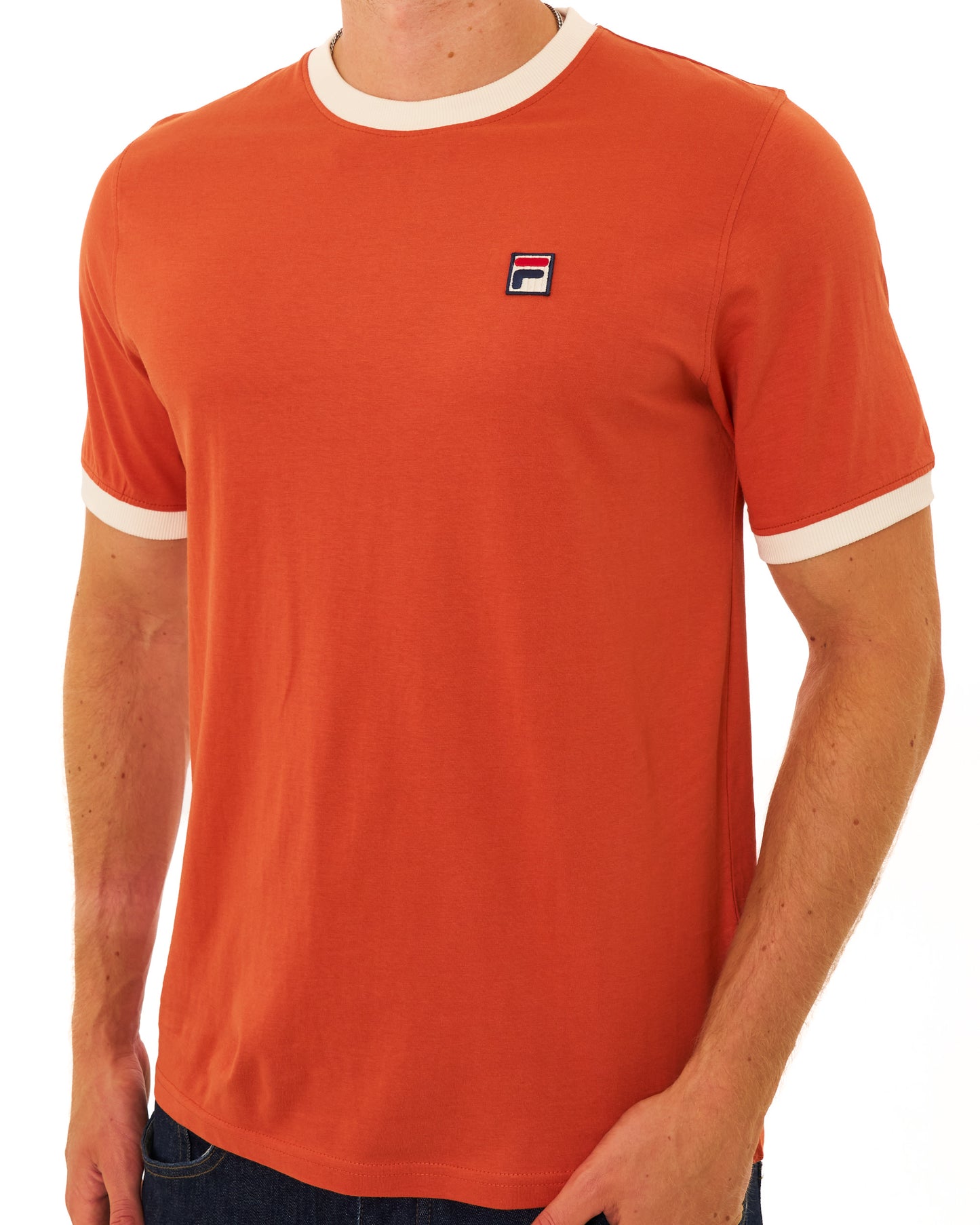 Fila Vintage Ringer T Shirt Burnt Orange/Gardenia