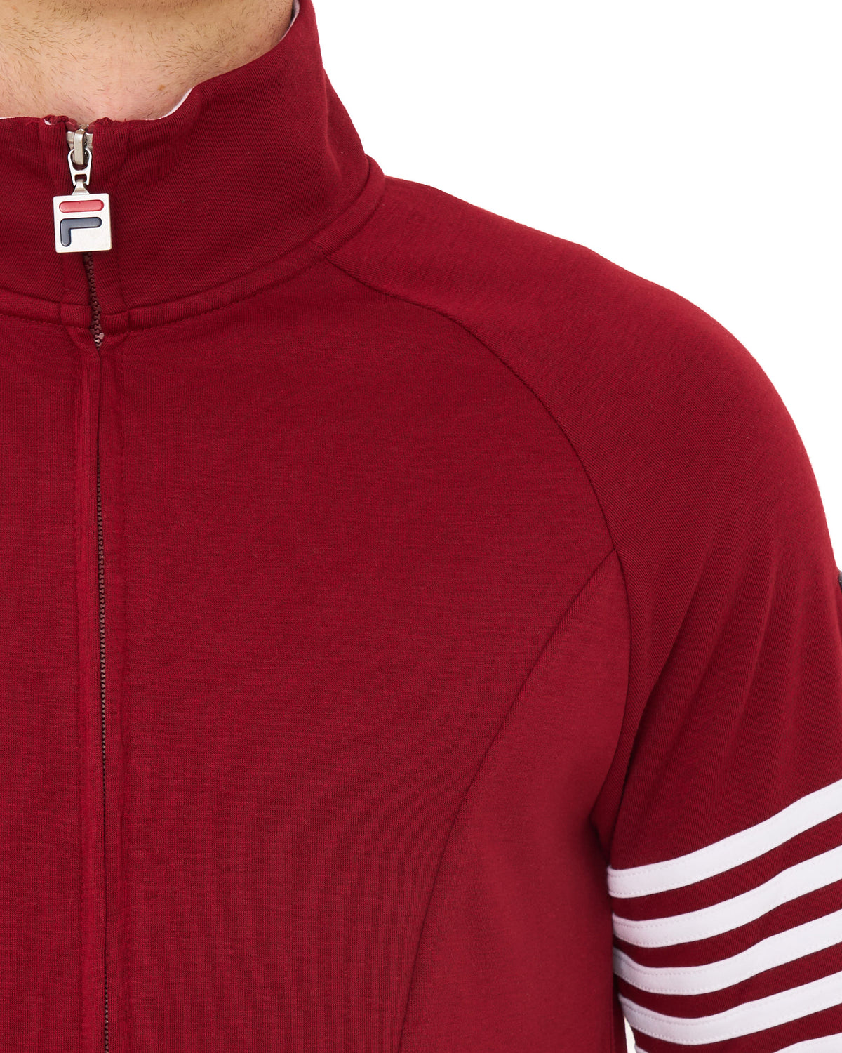 Fila Vintage 5 Stripe Track Top Deep Red/White