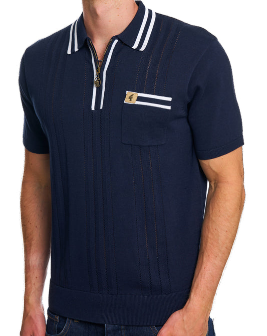 Gabicci Vintage Gabicci Vintage Johnson Strickpolo Marineblau