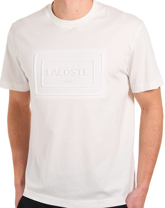 Lacoste Lacoste T-Shirt mit geprägtem Logo, Farbe: Mehl