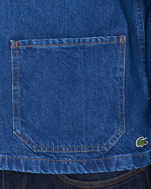 Lacoste Lacoste Heavy Cotton Denim Overshirt Washed Deep Medium