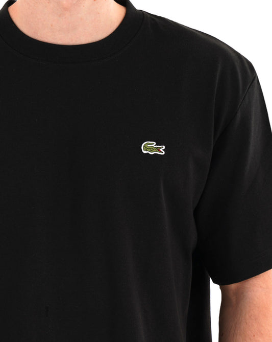 Lacoste Lacoste T-Shirt aus schwerem Baumwolljersey, Schwarz