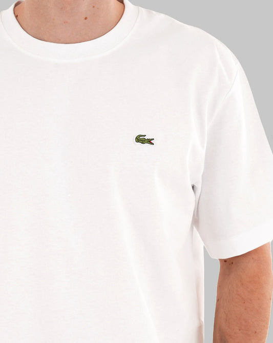 Lacoste Lacoste T-Shirt aus schwerem Baumwolljersey, Weiß