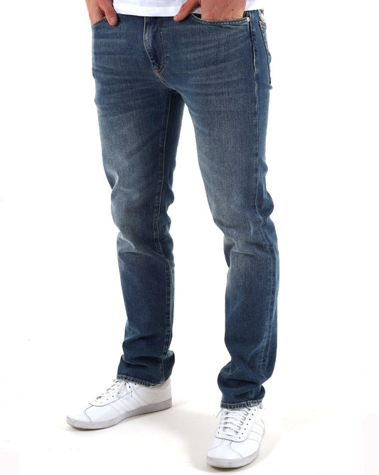 Lacoste Lacoste – Slim Fit – Indigoblaue Jeans in verwaschenem Dunkelblau (Medium Washed)