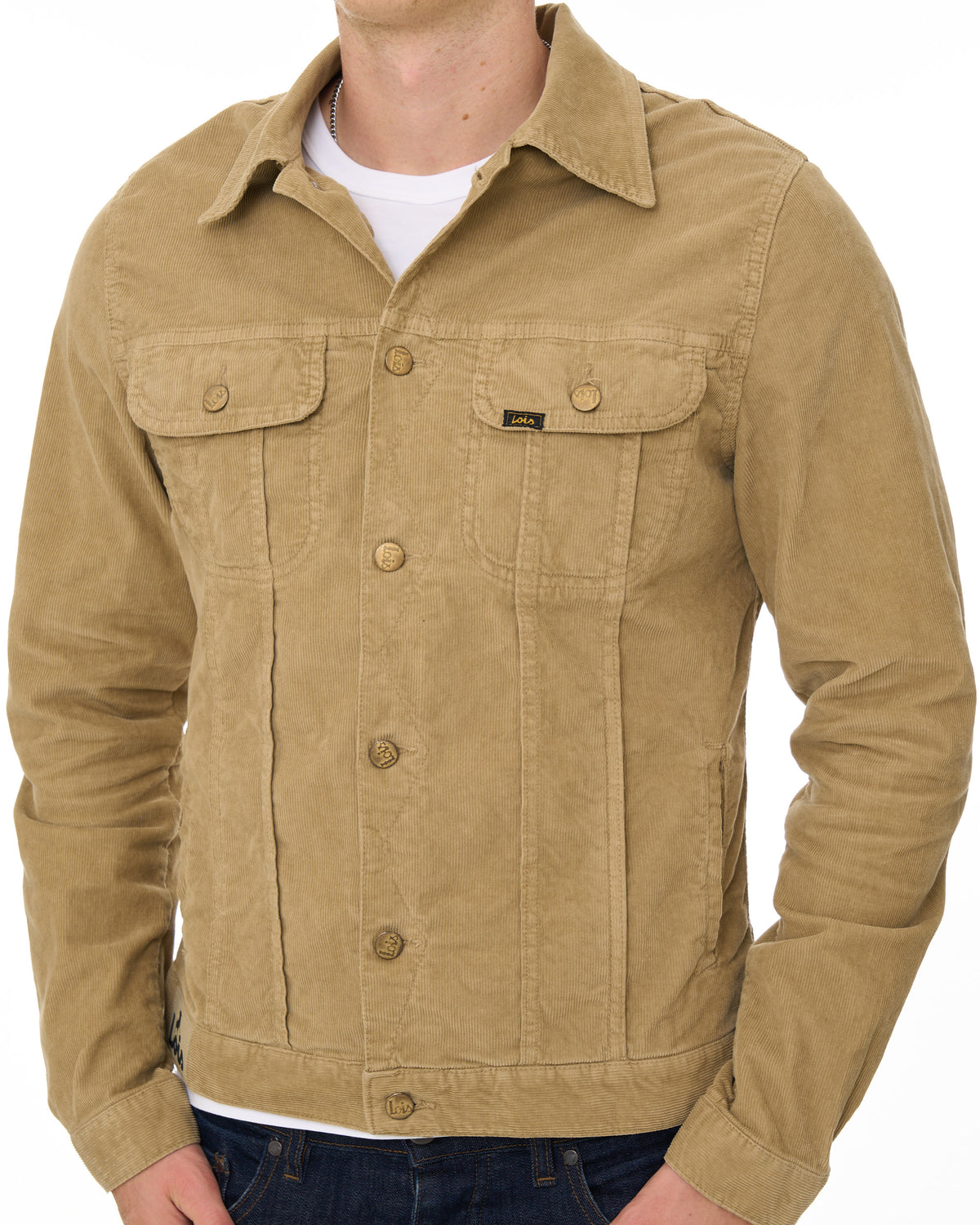 Lois Tejana – Nadelkordjacke, dunkler Sand