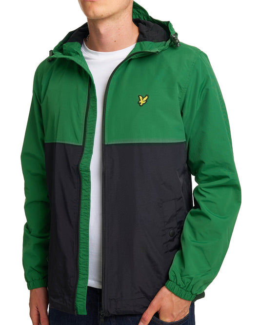 Lyle And Scott Lyle & Scott Colour Block Hooded Jacket Clover Green/Black