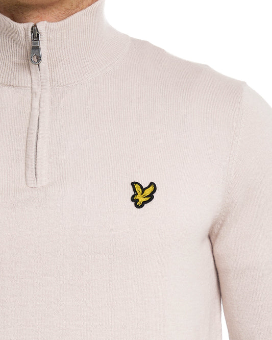Lyle And Scott Lyle & Scott Cotton Merino 1/4 Zip Jumper Stone