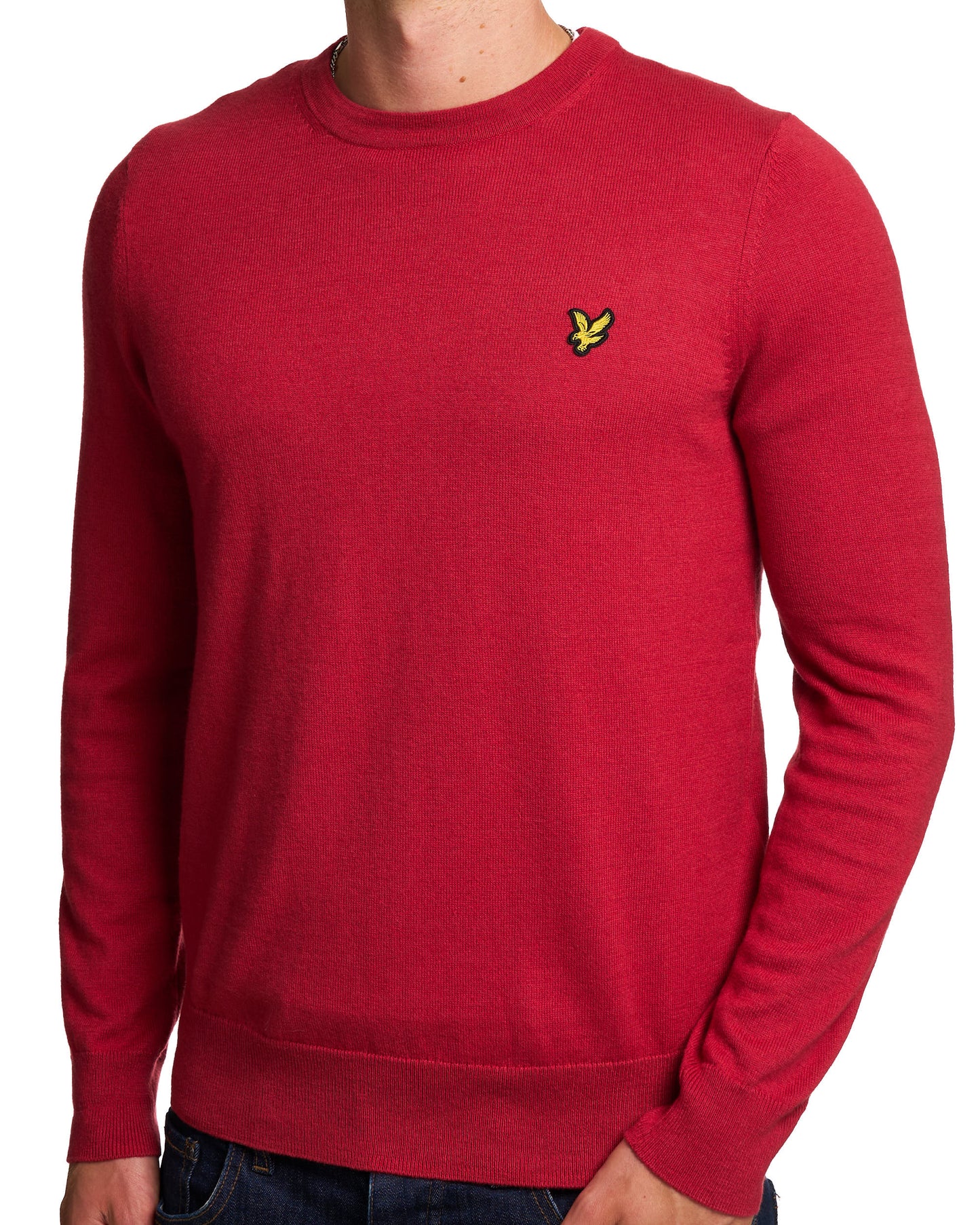 Lyle & Scott Cotton Merino Crew Jumper Garnet