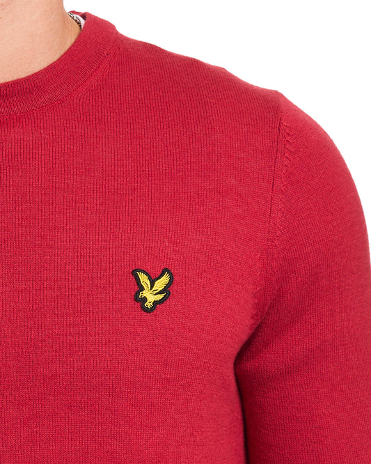 Lyle And Scott Lyle & Scott Cotton Merino Crew Jumper Garnet