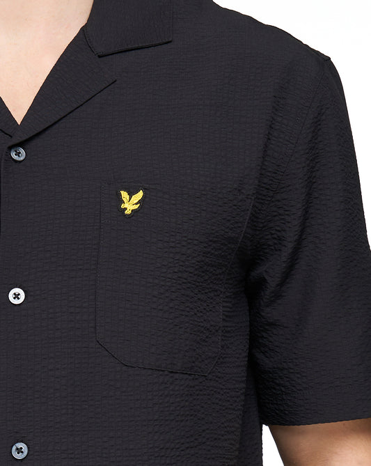 Lyle And Scott Lyle & Scott Crinkle Resort SS Shirt Jet Black