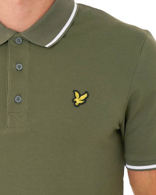 Lyle And Scott Lyle & Scott Tipped Polo Shirt Olive Green