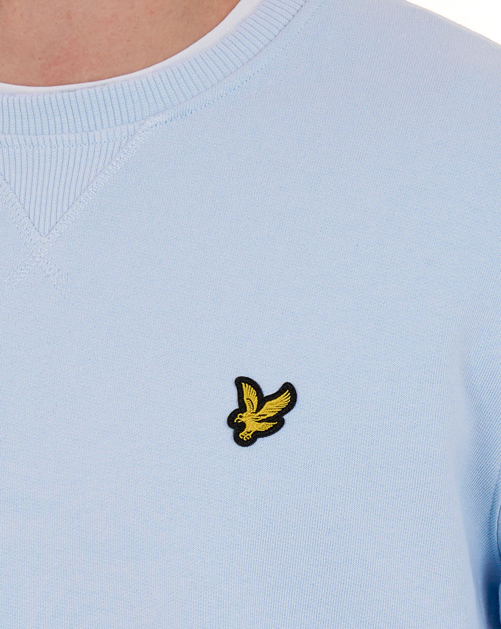 Lyle & Scott Sweatshirt mit Rundhalsausschnitt, Opalblau