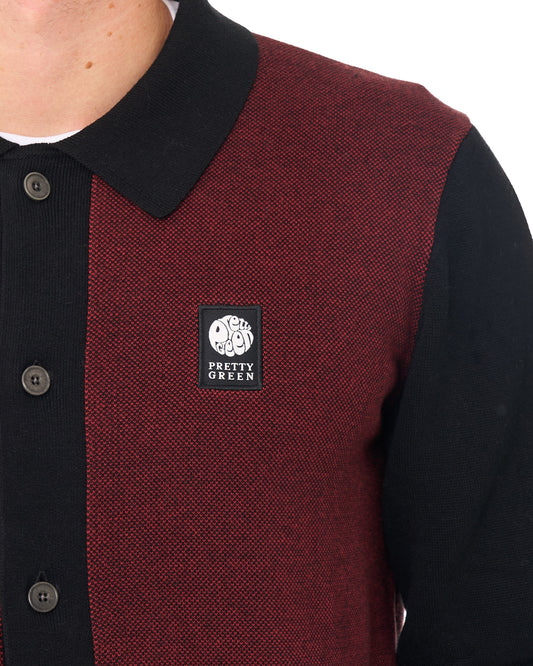 Pretty Green Pretty Green Roxy Knit Shirt Black/Red