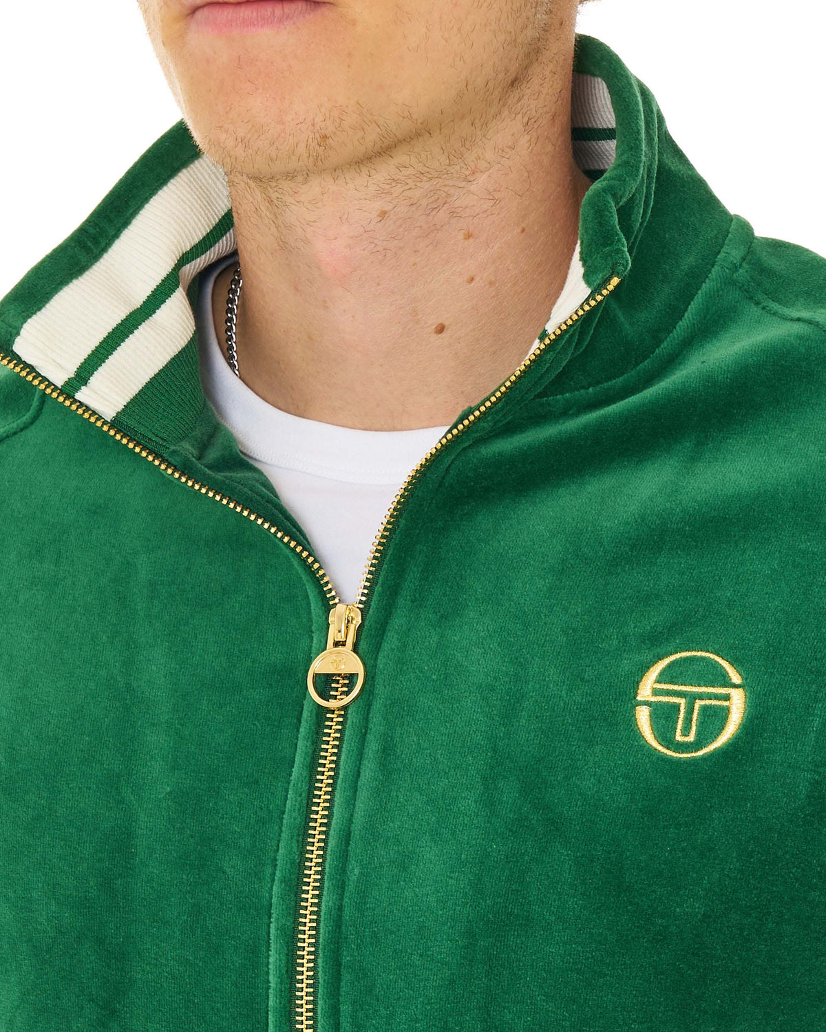 Sergio Tacchini Classic Velour Track Top Eden/Gardenia