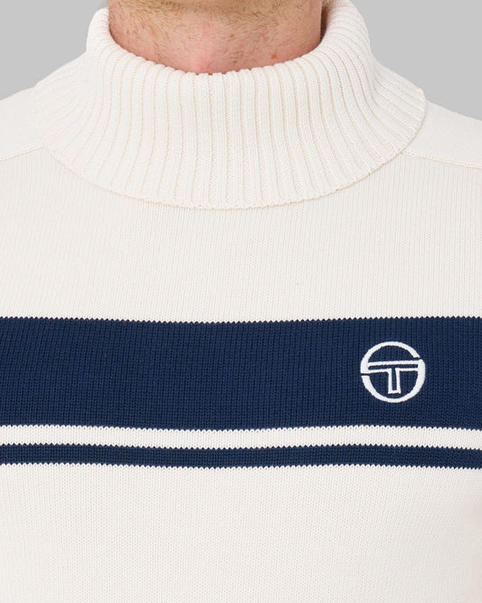 Sergio Tacchini Sergio Tacchini Masters Rollkragenstrick Ecru Navy
