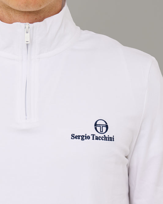 Sergio Tacchini Sergio Tacchini – Langarm-Oberteil mit 1/4-Reißverschluss, Weiß